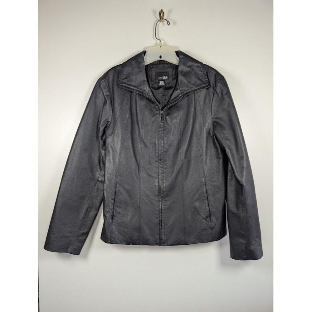 Leather Moto Jacket Women's Size Large Biker Witchy Y2K Goth Whimsigoth Vintage